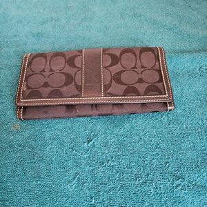 Coach Signature Jacquard Black Wallet